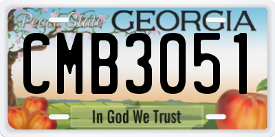 GA license plate CMB3051