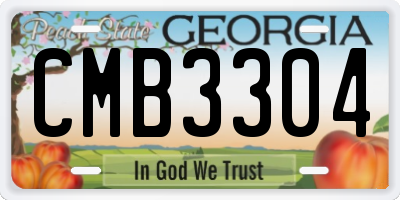 GA license plate CMB3304