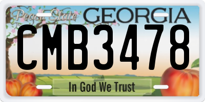 GA license plate CMB3478