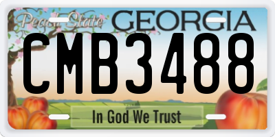 GA license plate CMB3488
