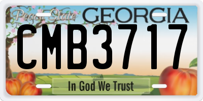 GA license plate CMB3717