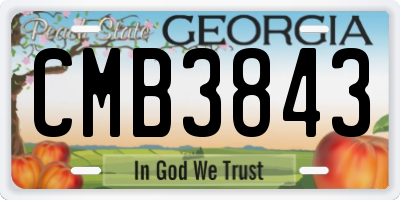GA license plate CMB3843