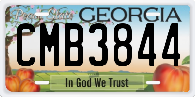 GA license plate CMB3844