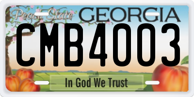 GA license plate CMB4003