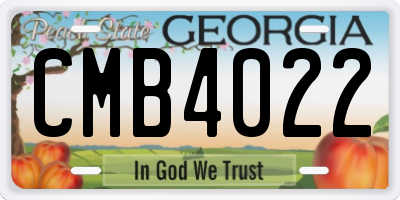 GA license plate CMB4022