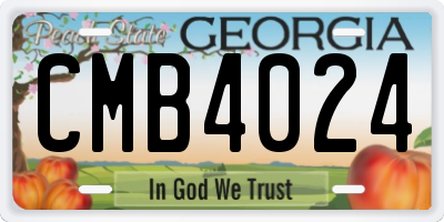GA license plate CMB4024
