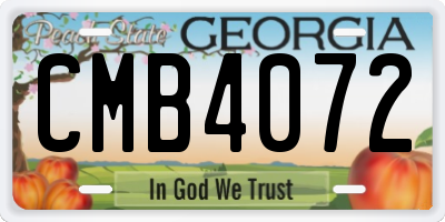 GA license plate CMB4072