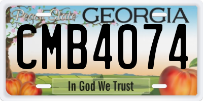 GA license plate CMB4074