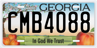 GA license plate CMB4088