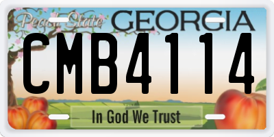 GA license plate CMB4114