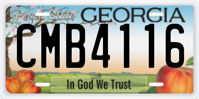 GA license plate CMB4116