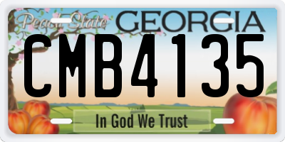 GA license plate CMB4135