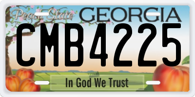 GA license plate CMB4225
