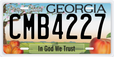 GA license plate CMB4227