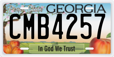 GA license plate CMB4257