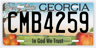 GA license plate CMB4259