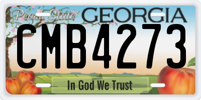GA license plate CMB4273