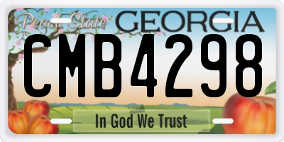 GA license plate CMB4298