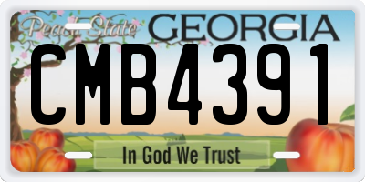 GA license plate CMB4391