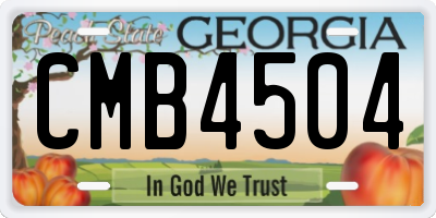 GA license plate CMB4504