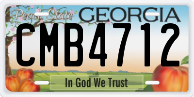 GA license plate CMB4712