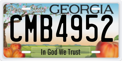 GA license plate CMB4952