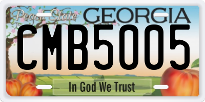 GA license plate CMB5005
