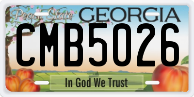 GA license plate CMB5026