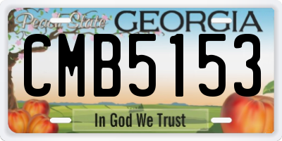 GA license plate CMB5153