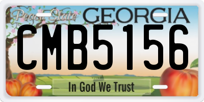 GA license plate CMB5156