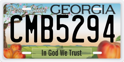 GA license plate CMB5294