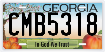 GA license plate CMB5318
