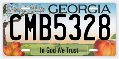 GA license plate CMB5328