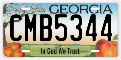 GA license plate CMB5344