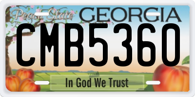 GA license plate CMB5360