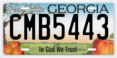 GA license plate CMB5443