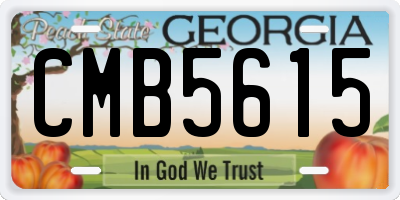 GA license plate CMB5615