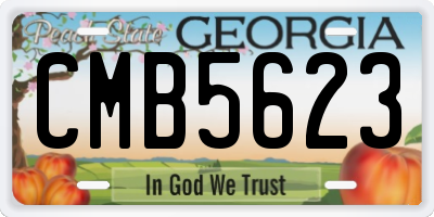 GA license plate CMB5623