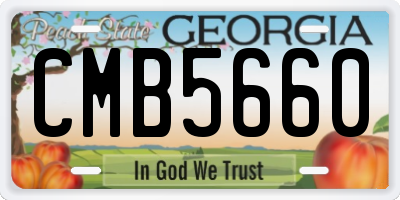 GA license plate CMB5660