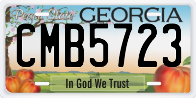 GA license plate CMB5723