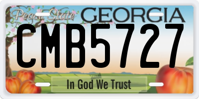 GA license plate CMB5727