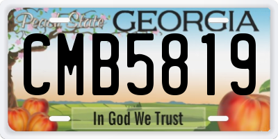 GA license plate CMB5819
