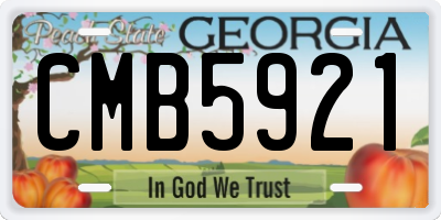 GA license plate CMB5921