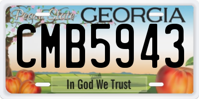 GA license plate CMB5943
