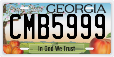 GA license plate CMB5999