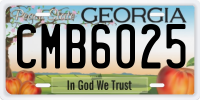 GA license plate CMB6025