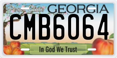 GA license plate CMB6064