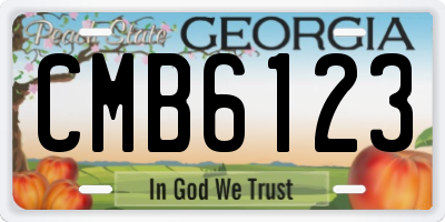 GA license plate CMB6123