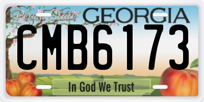 GA license plate CMB6173