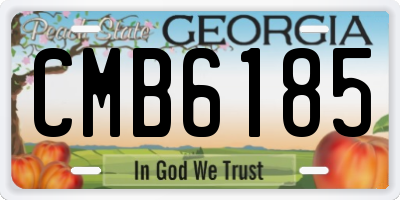 GA license plate CMB6185